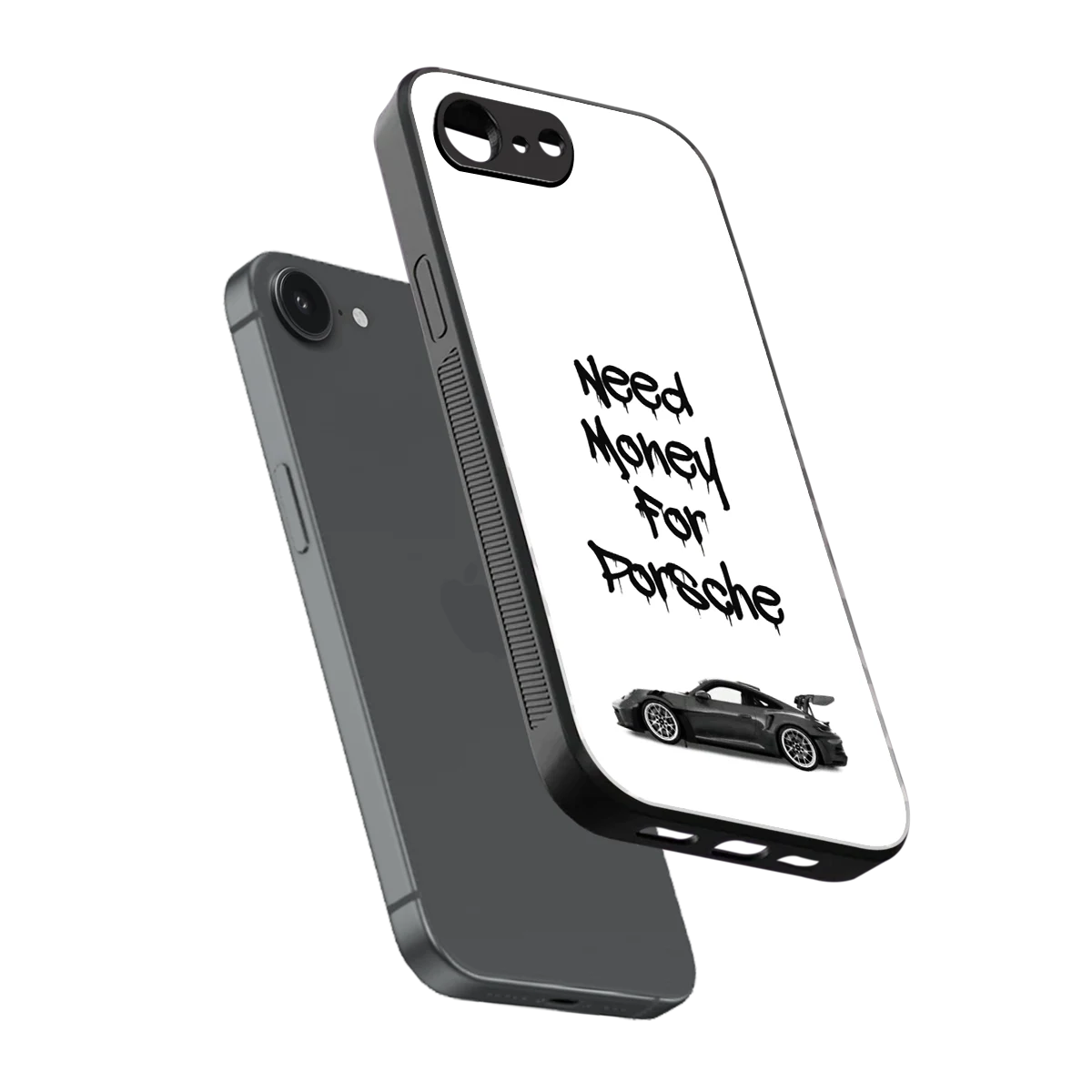 Luxury Hustle sleek iphone 16e cover with tempered glass back and TPU edges