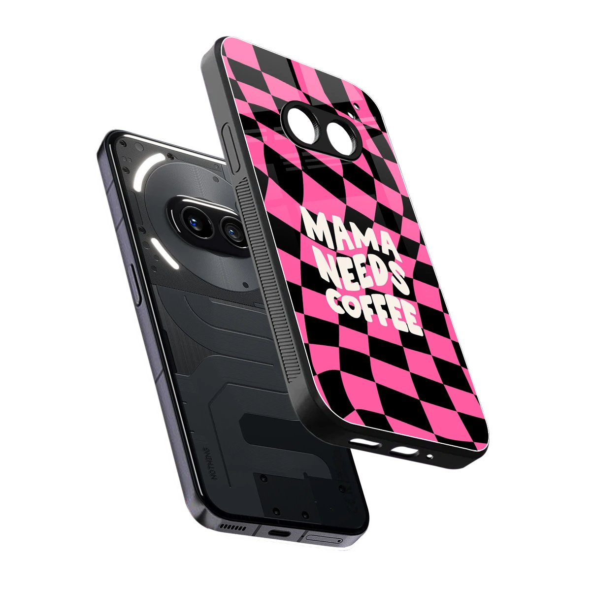 Mama Needs Coffee sleek nothing phone 2a cover with tempered glass back and TPU edges