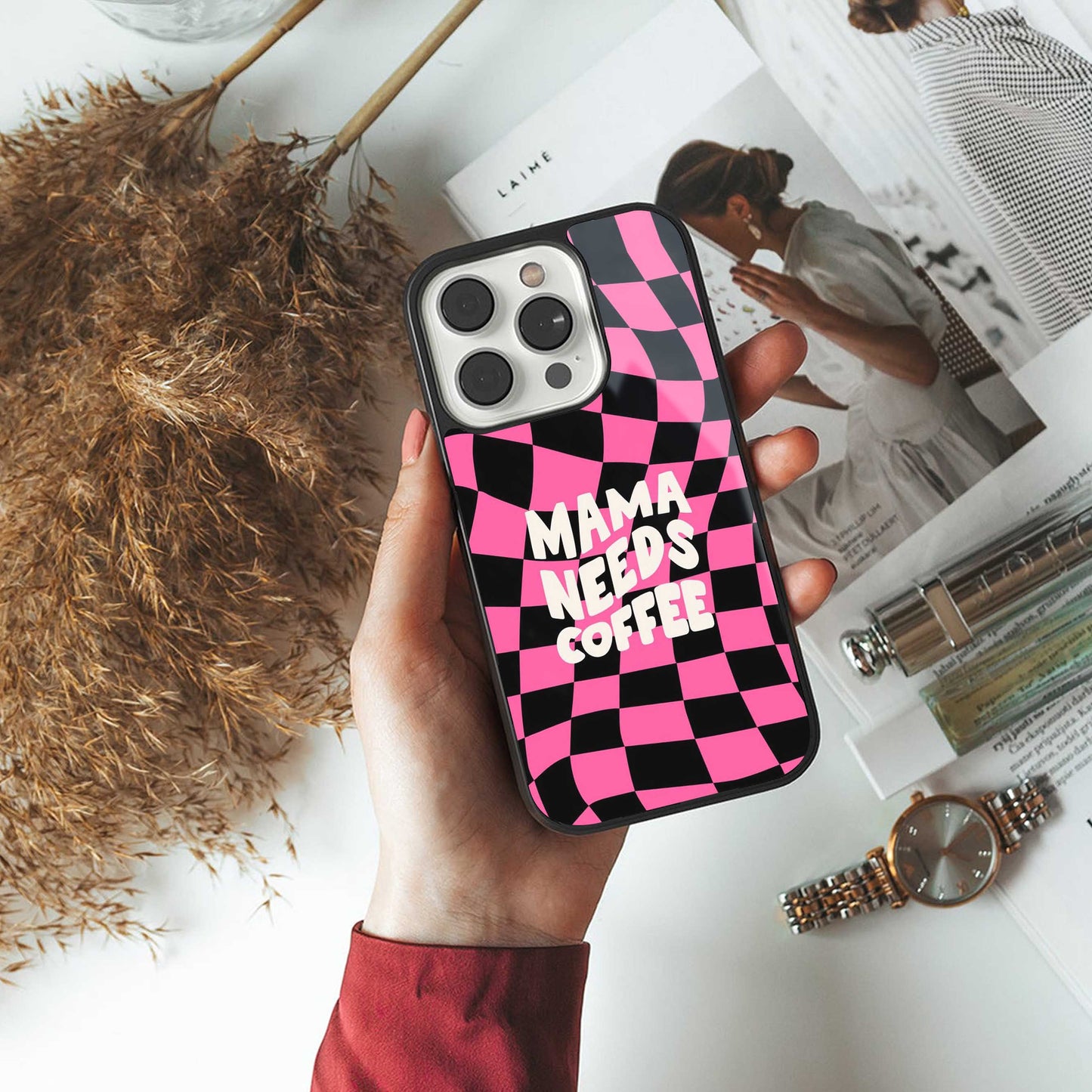Mama Needs Coffee Phone Case for Iphone 16 | Glass Case