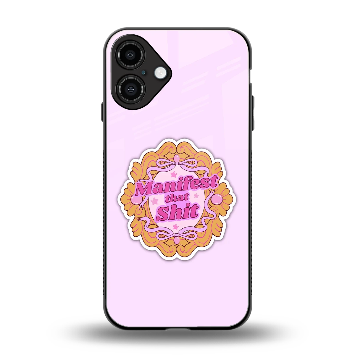 Manifestor back phone cover | glass case for iphone 16 plus