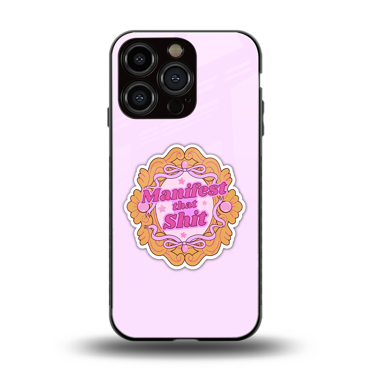 Manifestor back phone cover | glass case for iphone 16 pro