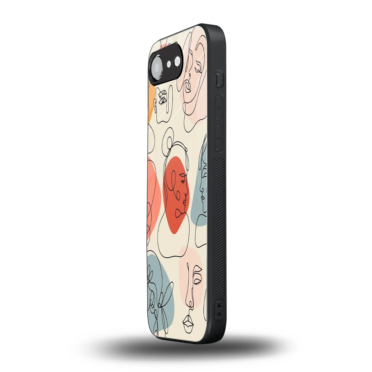 Many Faces Yellow iphone 16e mobile cover | shockproof glass phone case