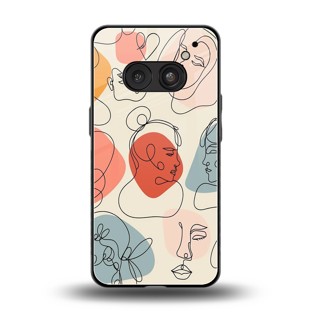 Many Faces Yellow back phone cover | glass case for nothing phone 2a