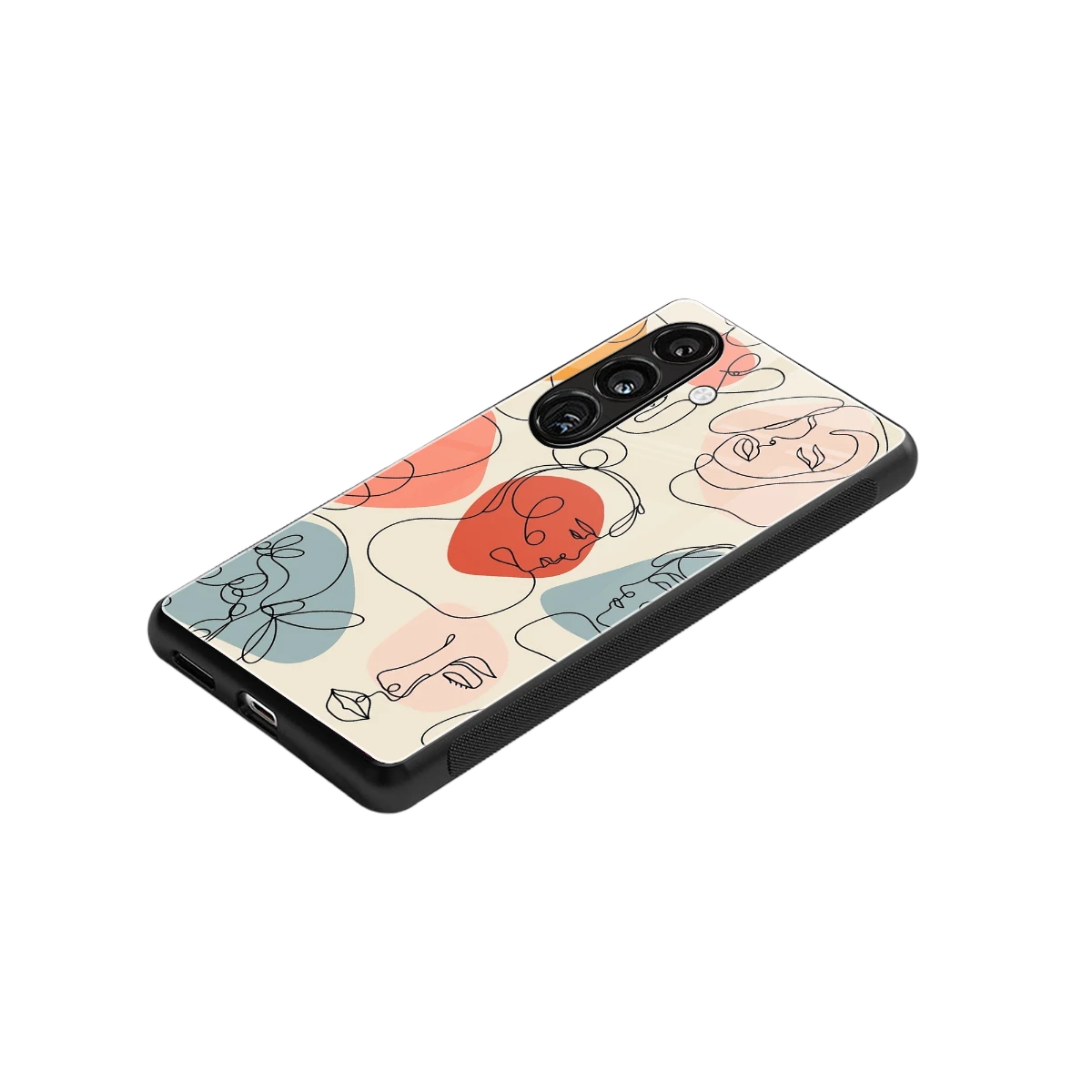 Many Faces Yellow stylish phone case for samsung galaxy s24 | glossy glass and slim fit