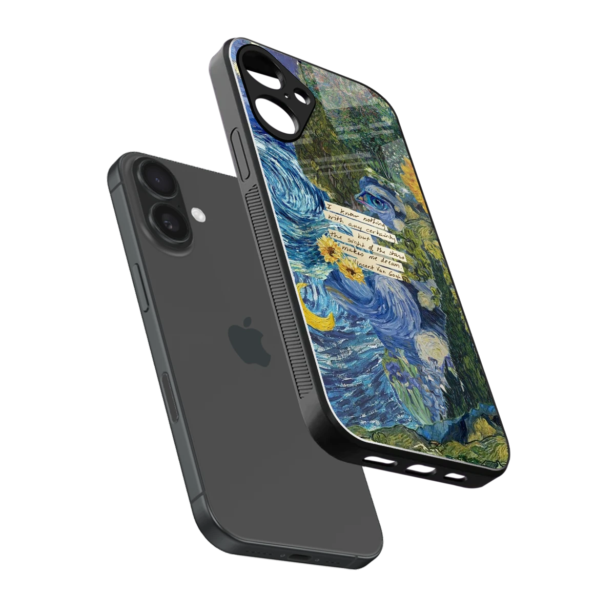 Masterpiece sleek iphone 16 plus cover with tempered glass back and TPU edges