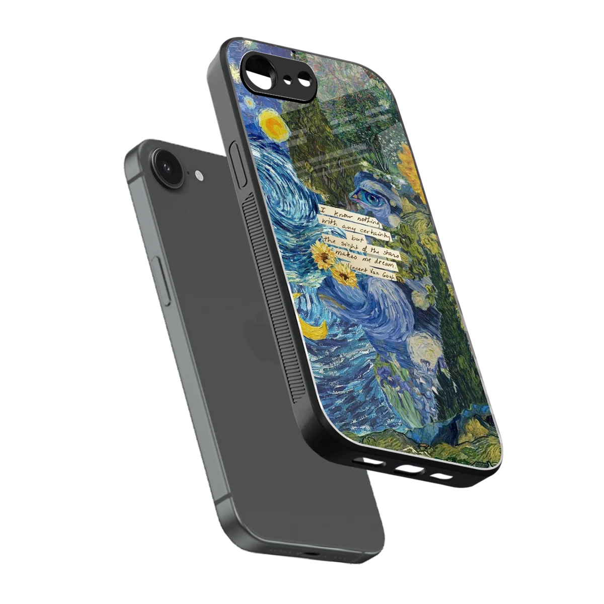 Masterpiece sleek iphone 16e cover with tempered glass back and TPU edges