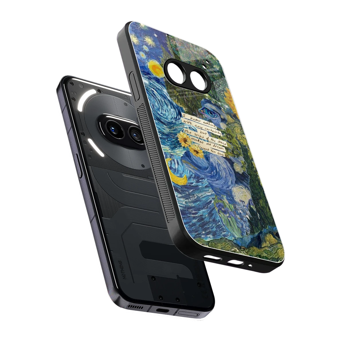 Masterpiece sleek nothing phone 2a cover with tempered glass back and TPU edges