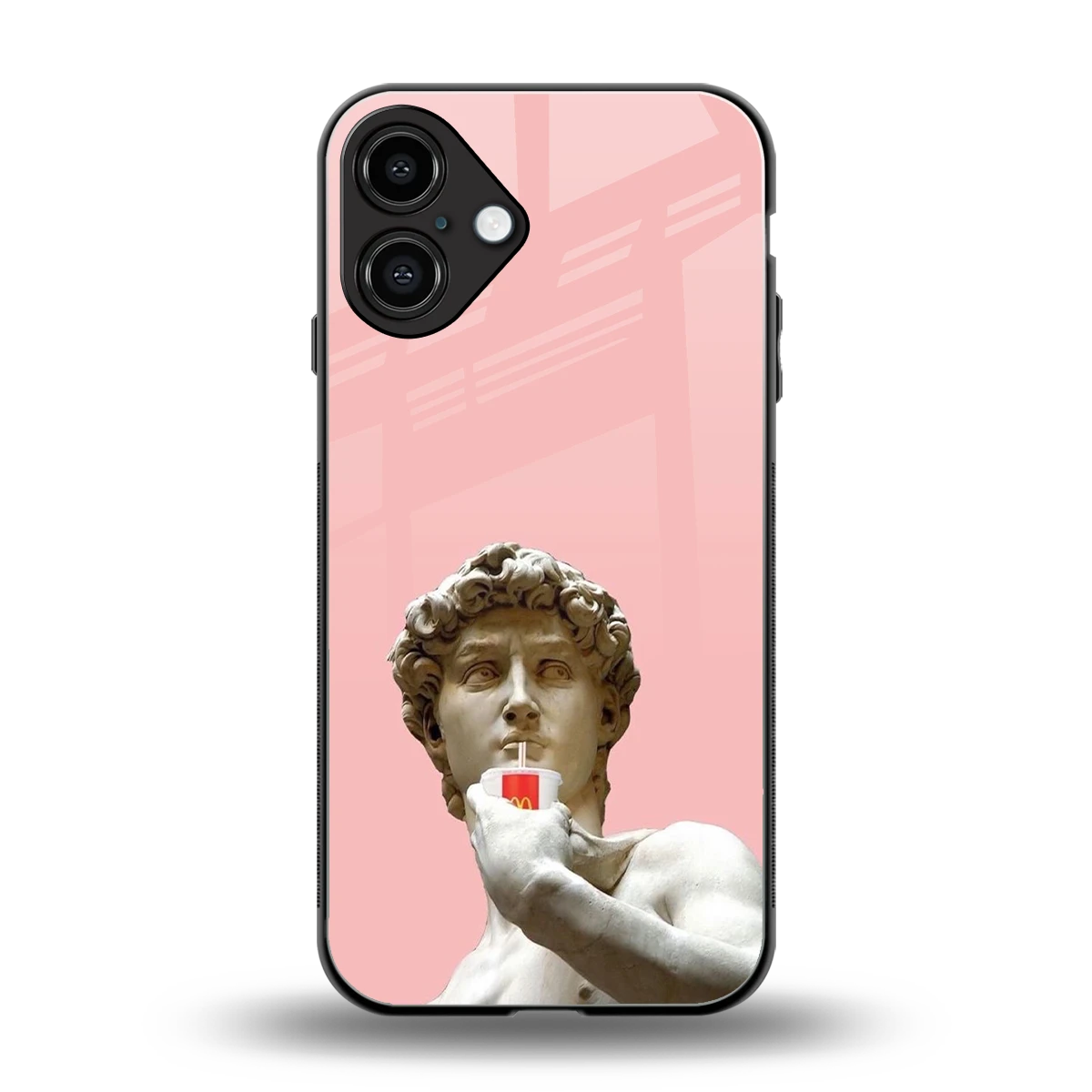 Mc David back phone cover | glass case for iphone 16 plus