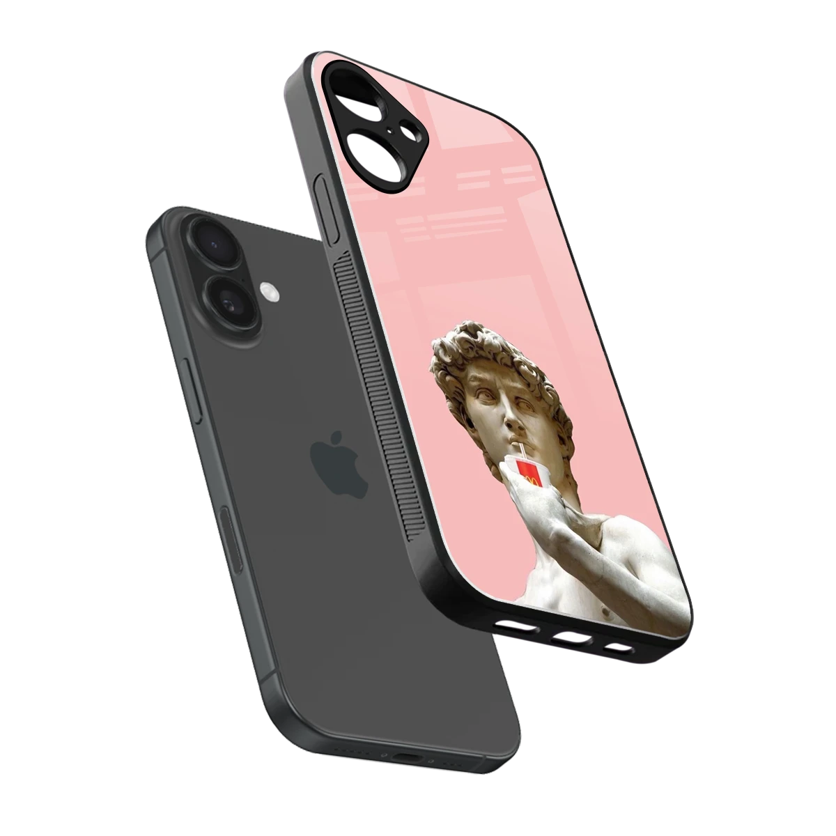 Mc David sleek iphone 16 plus cover with tempered glass back and TPU edges