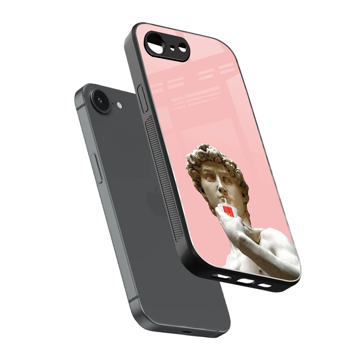 Mc David sleek iphone 16e cover with tempered glass back and TPU edges