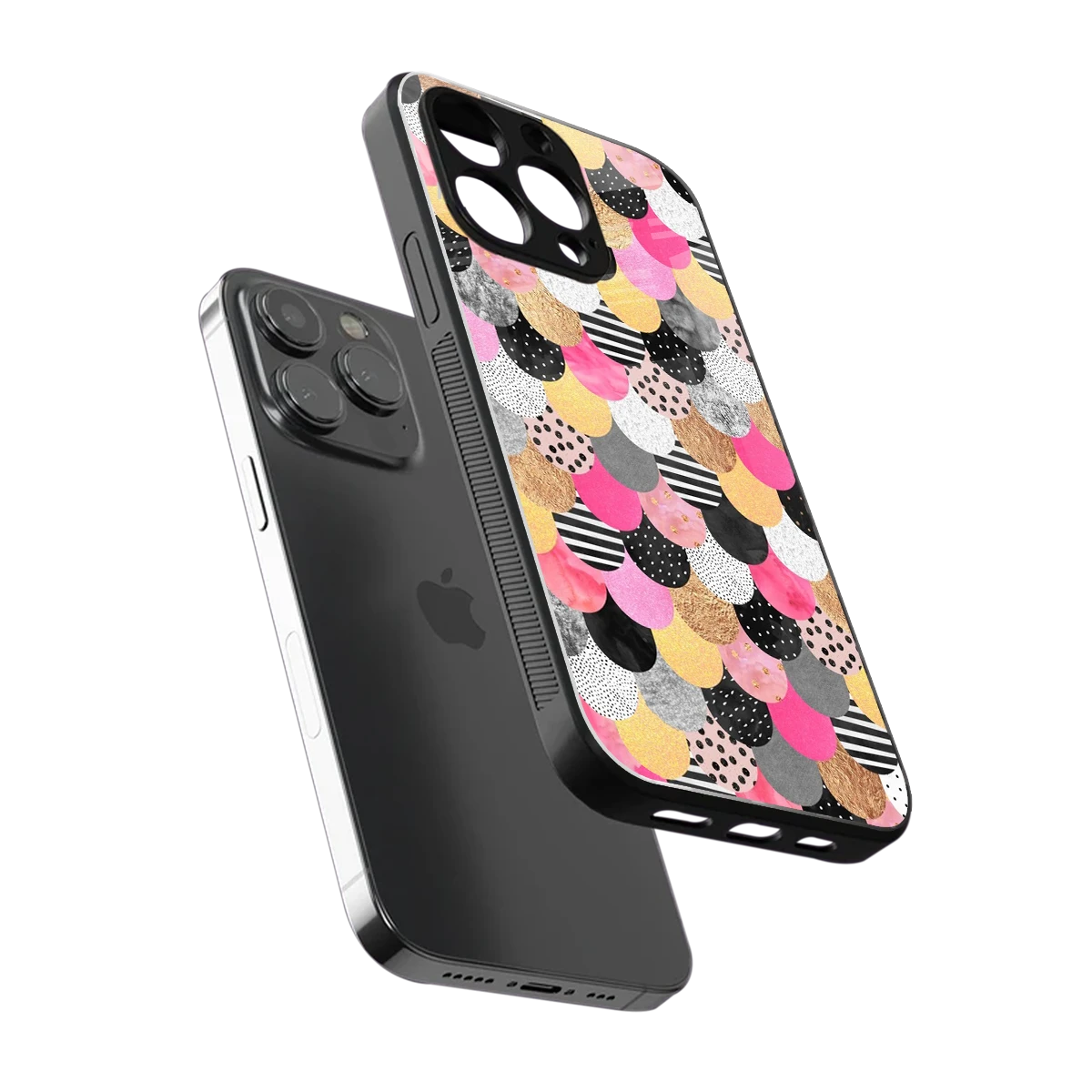 Mermaid Glow sleek iphone 15 pro cover with tempered glass back and TPU edges