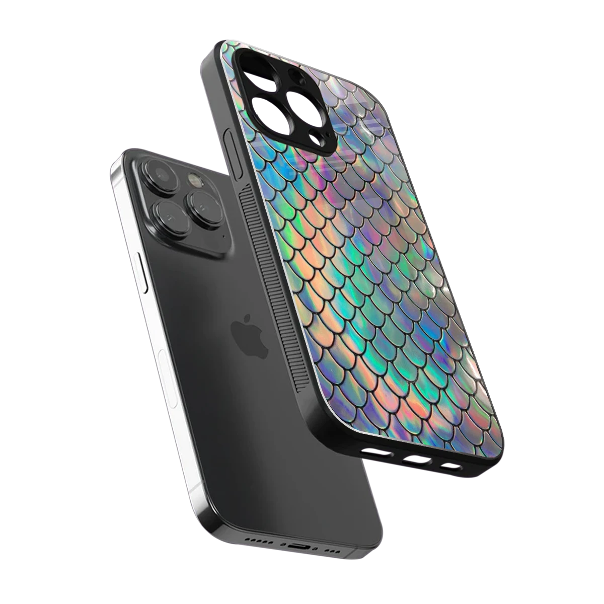 Mermaid sleek iphone 15 pro cover with tempered glass back and TPU edges