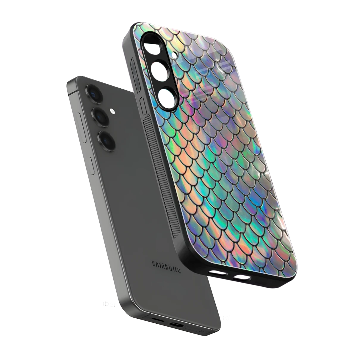 Mermaid sleek samsung galaxy s25 plus cover with tempered glass back and TPU edges