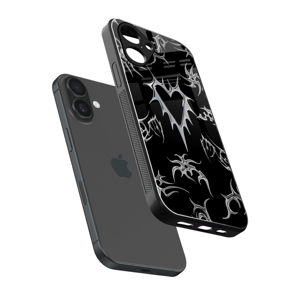 Metallic Love Phone Case for Iphone 16 | Glass Case