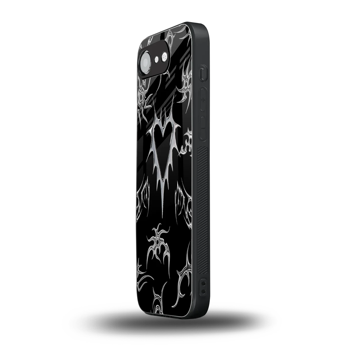 Metallic Love iphone 16e mobile cover | shockproof glass phone case