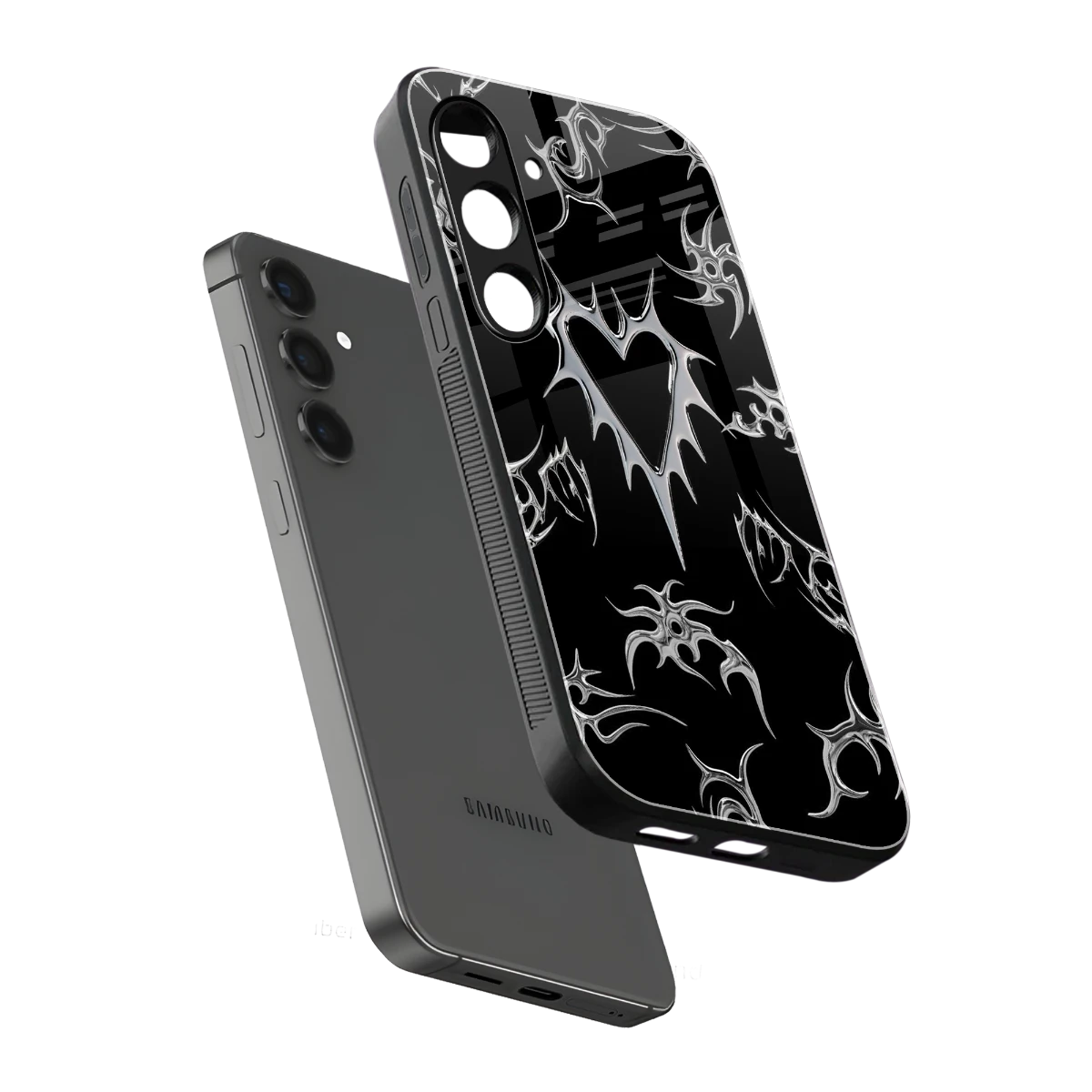 Metallic Love sleek samsung galaxy s24 cover with tempered glass back and TPU edges