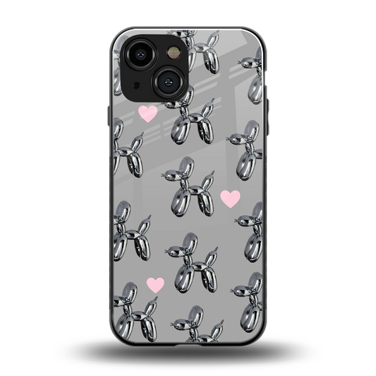 Metallic Pup back phone cover | glass case for iphone 13 mini