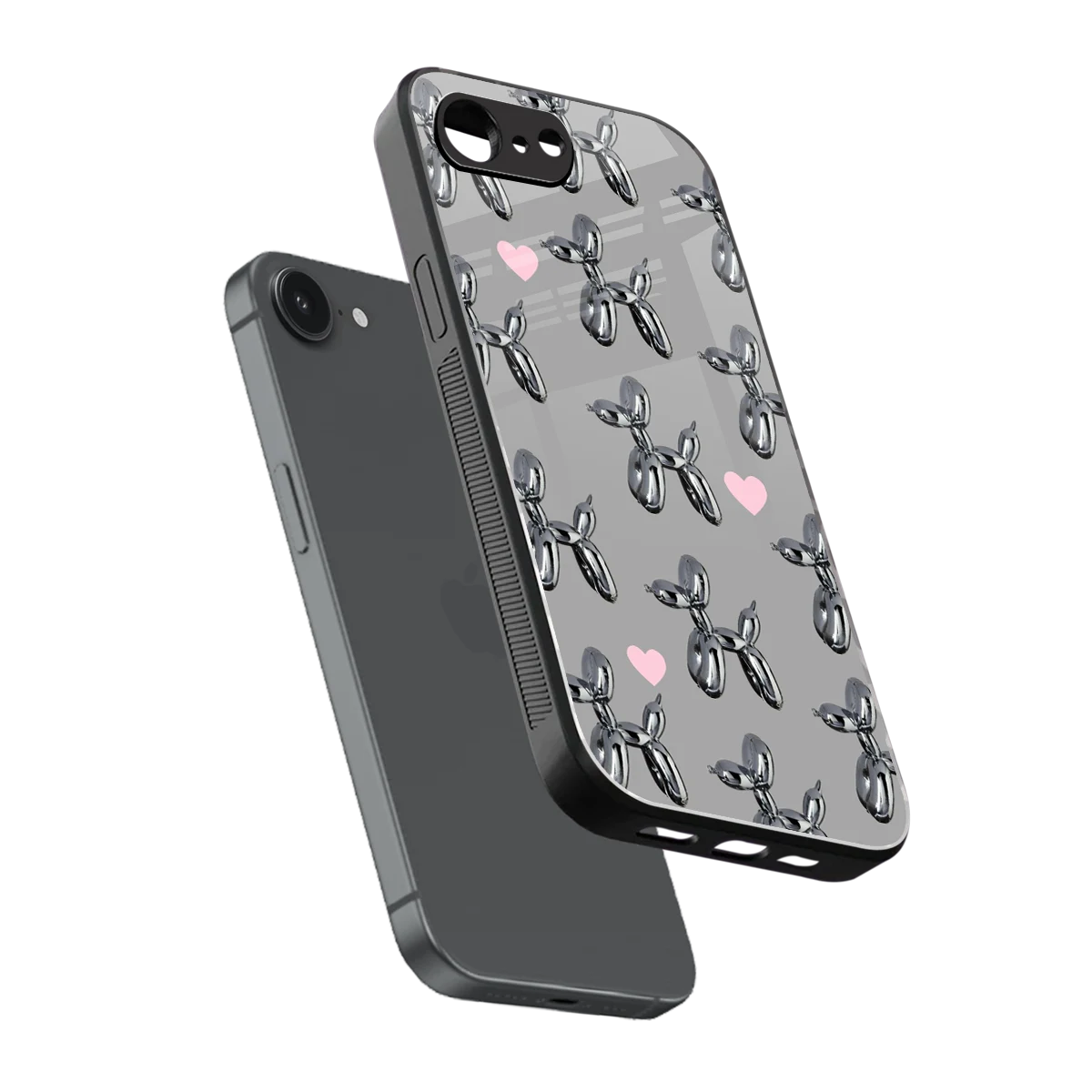 Metallic Pup sleek iphone 16e cover with tempered glass back and TPU edges