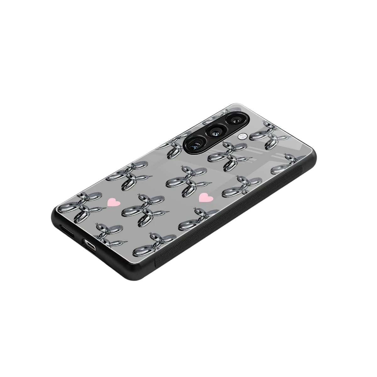 Metallic Pup stylish phone case for samsung galaxy s24 | glossy glass and slim fit