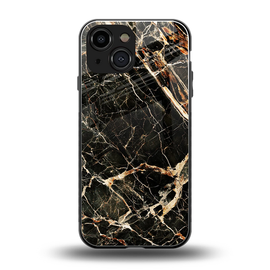 Midnight Gold back phone cover | glass case for iphone 13 mini