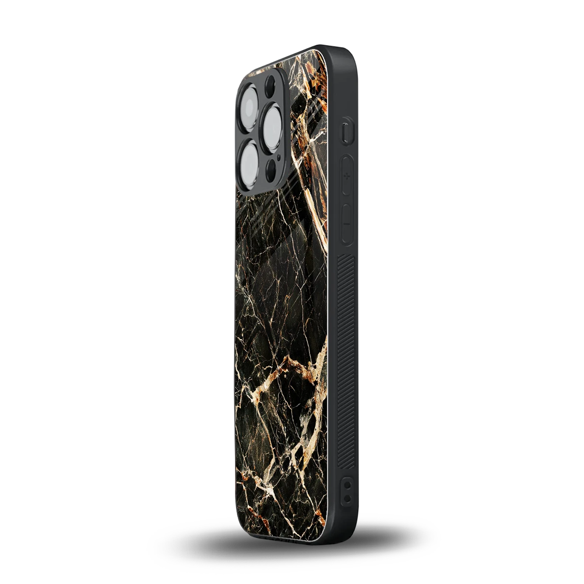 Midnight Gold iphone 15 pro mobile cover | shockproof glass phone case