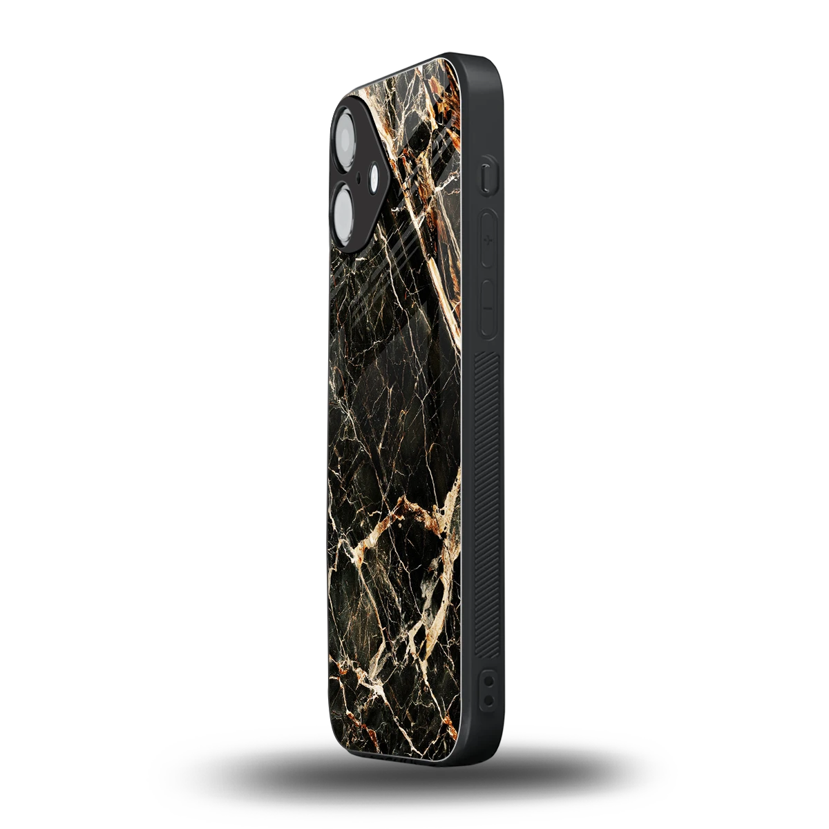 Midnight Gold iphone 16 plus mobile cover | shockproof glass phone case