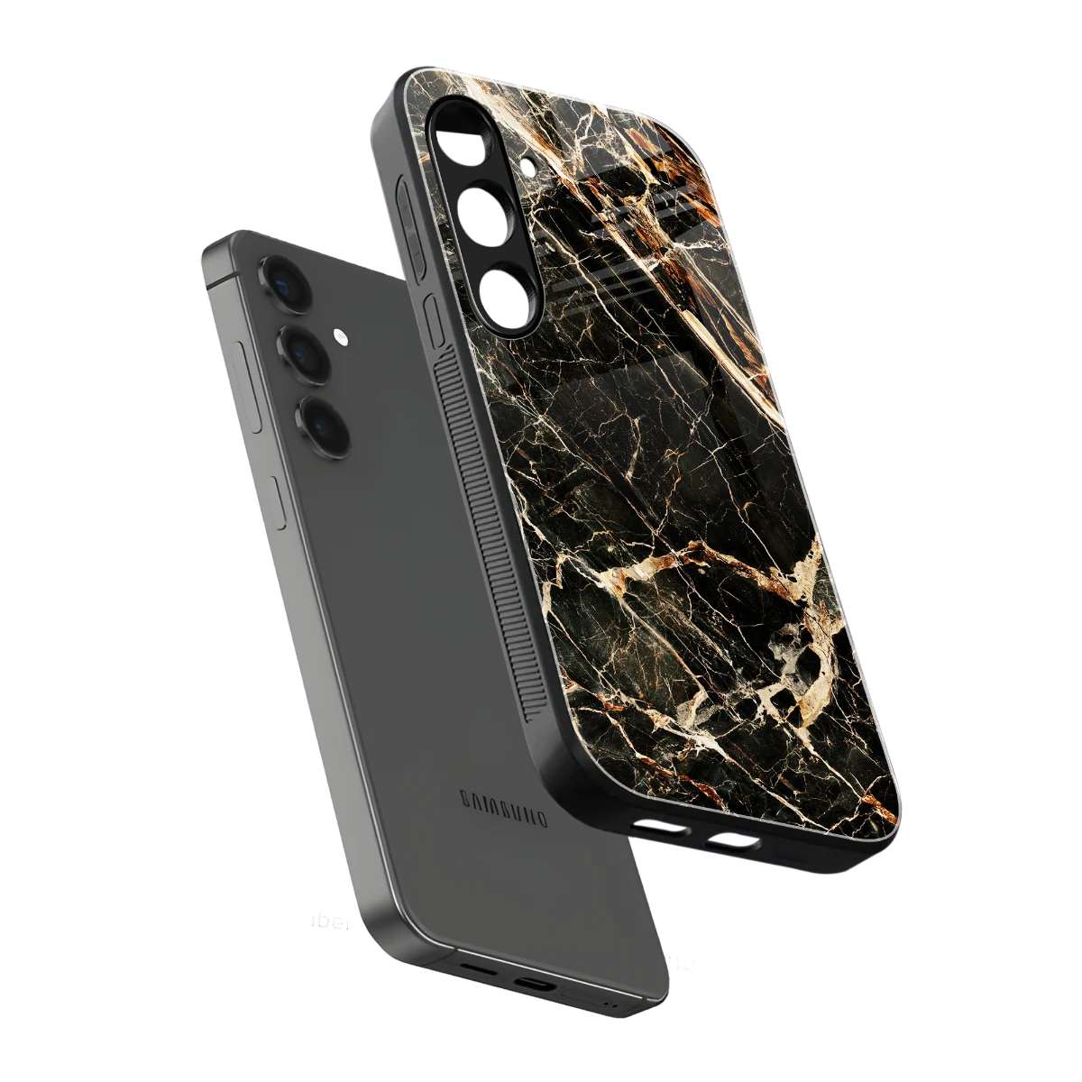 Midnight Gold sleek samsung galaxy s23 plus cover with tempered glass back and TPU edges