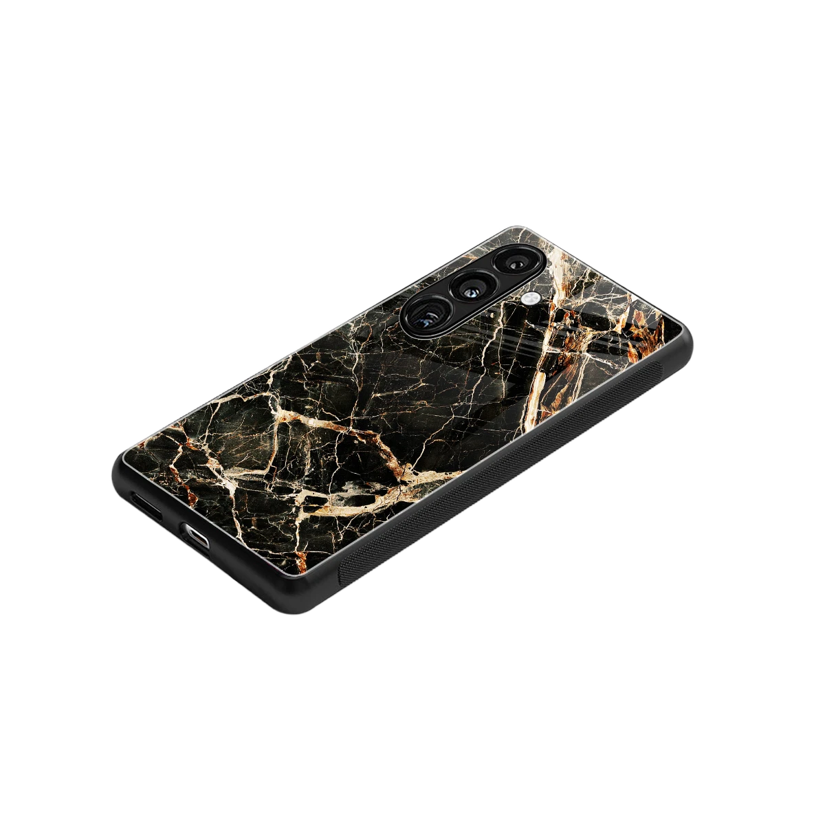 Midnight Gold stylish phone case for samsung galaxy s24 | glossy glass and slim fit