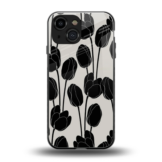 Midnight Rose back phone cover | glass case for iphone 13 mini