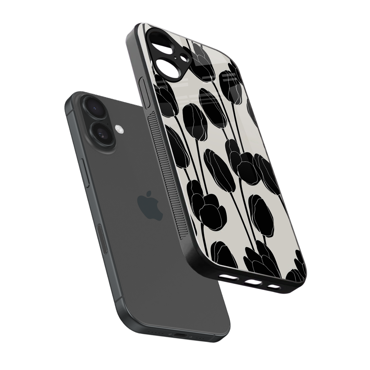 Midnight Rose Phone Case for Iphone 16 | Glass Case