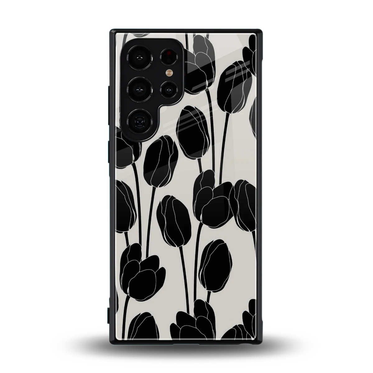 Midnight Rose back phone cover | glass case for samsung galaxy s24 ultra