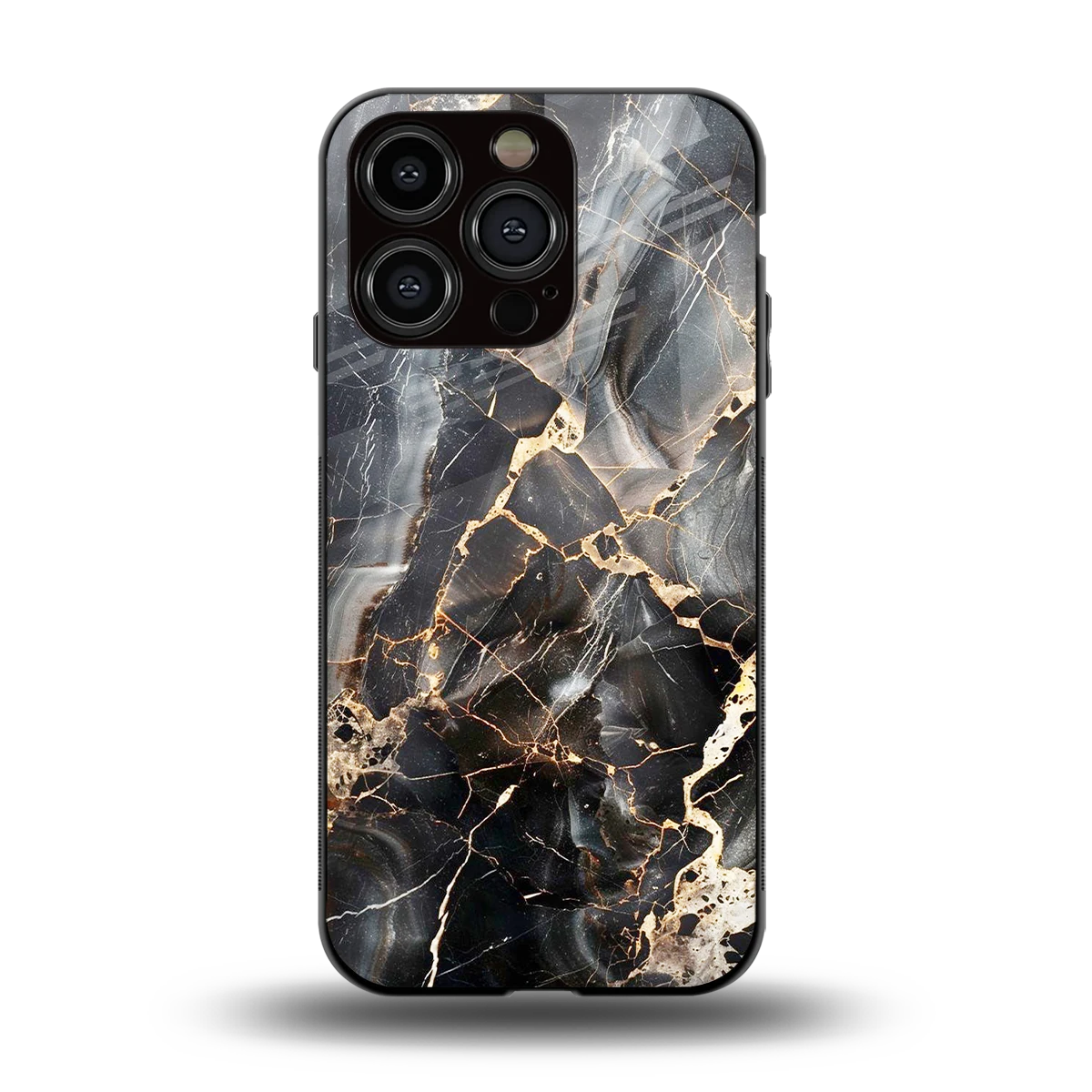 Midnight Veins back phone cover | glass case for iphone 15 pro