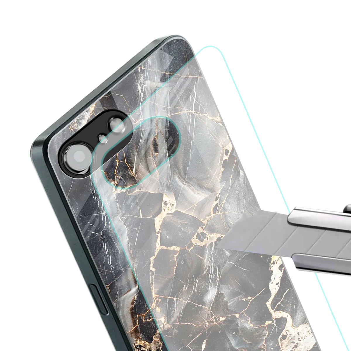 Midnight Veins stylish phone case for iphone 16e | glossy glass and slim fit