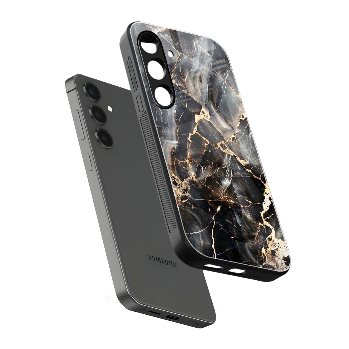 Midnight Veins sleek samsung galaxy s24 cover with tempered glass back and TPU edges