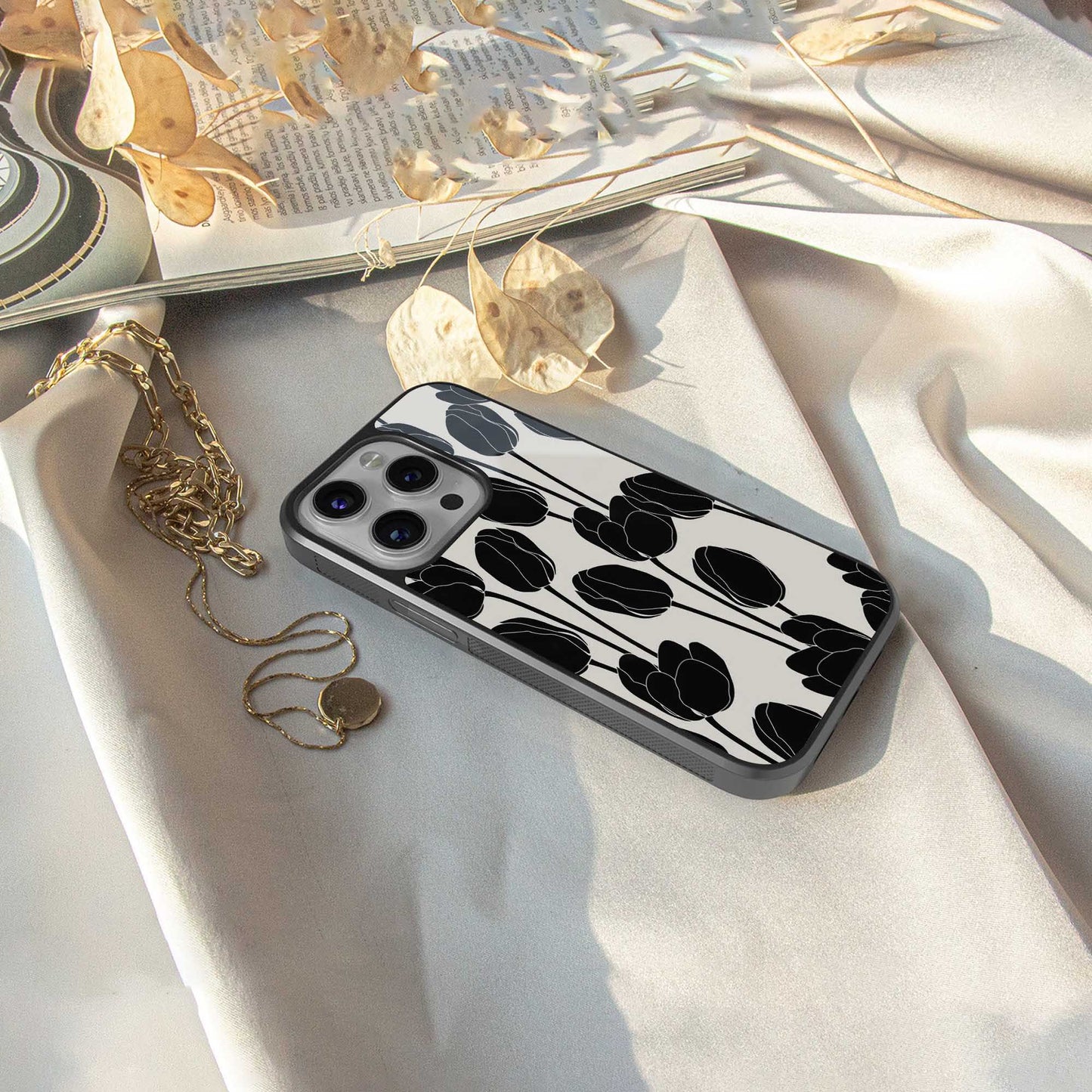 Midnight Rose Phone Case for Iphone 16 | Glass Case