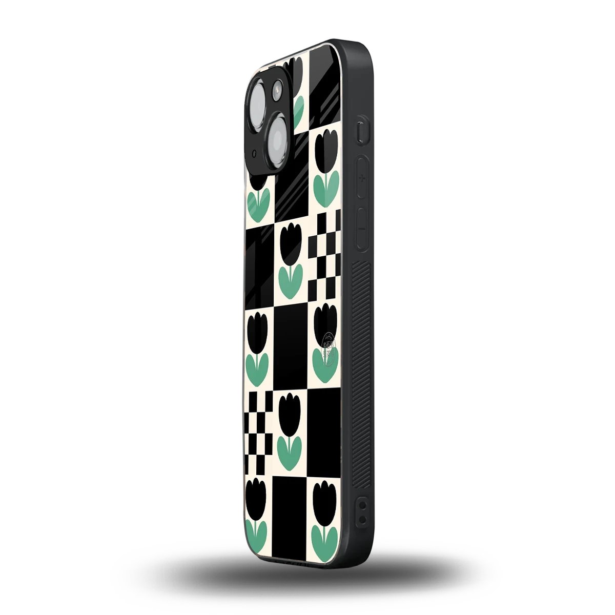 Minimalistic Flower Pattern iphone 13 mini mobile cover | shockproof glass phone case