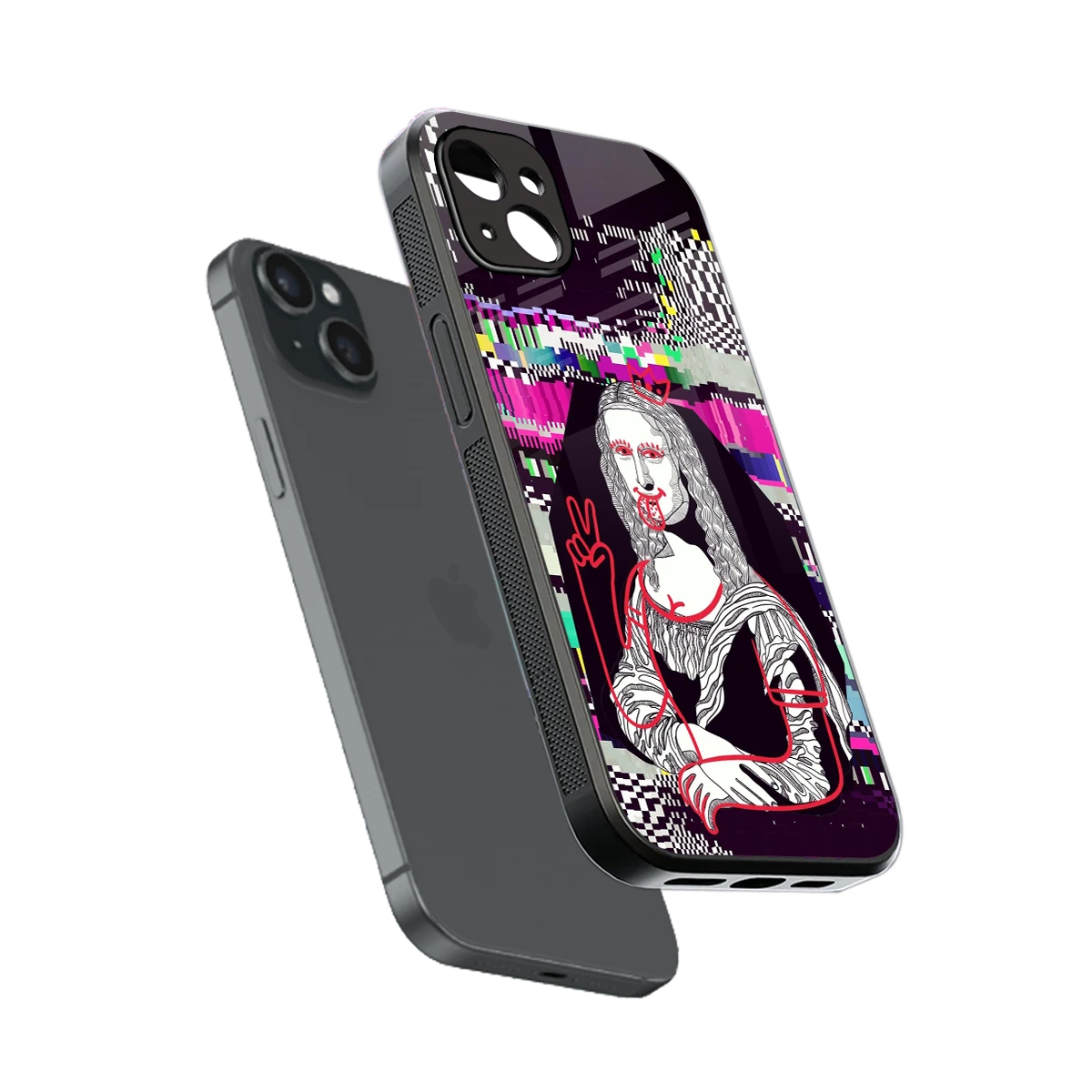 Mona Remix sleek iphone 14 plus cover with tempered glass back and TPU edges
