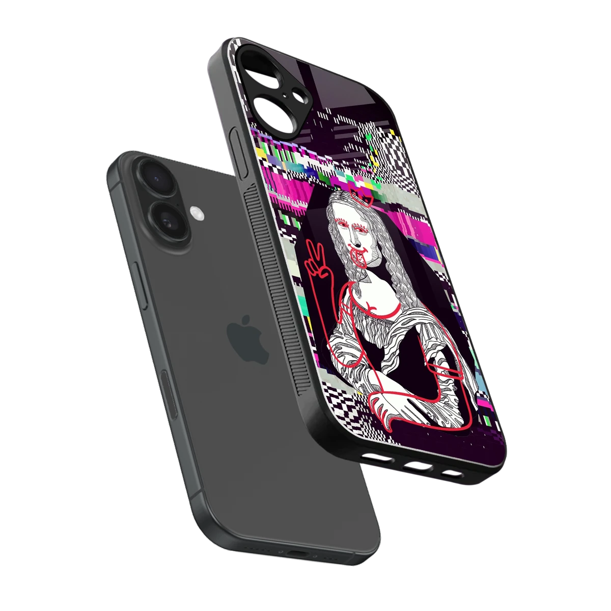 Mona Remix sleek iphone 16 plus cover with tempered glass back and TPU edges