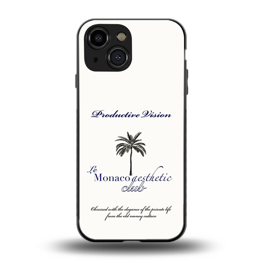 Monaco Aesthetic back phone cover | glass case for iphone 13 mini