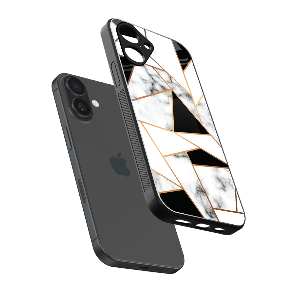 Monochrome Mosaic Phone Case for Iphone 16 | Glass Case