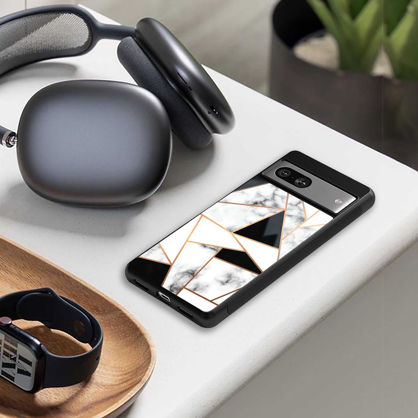 Monochrome Mosaic Phone Case for Iphone 16 | Glass Case