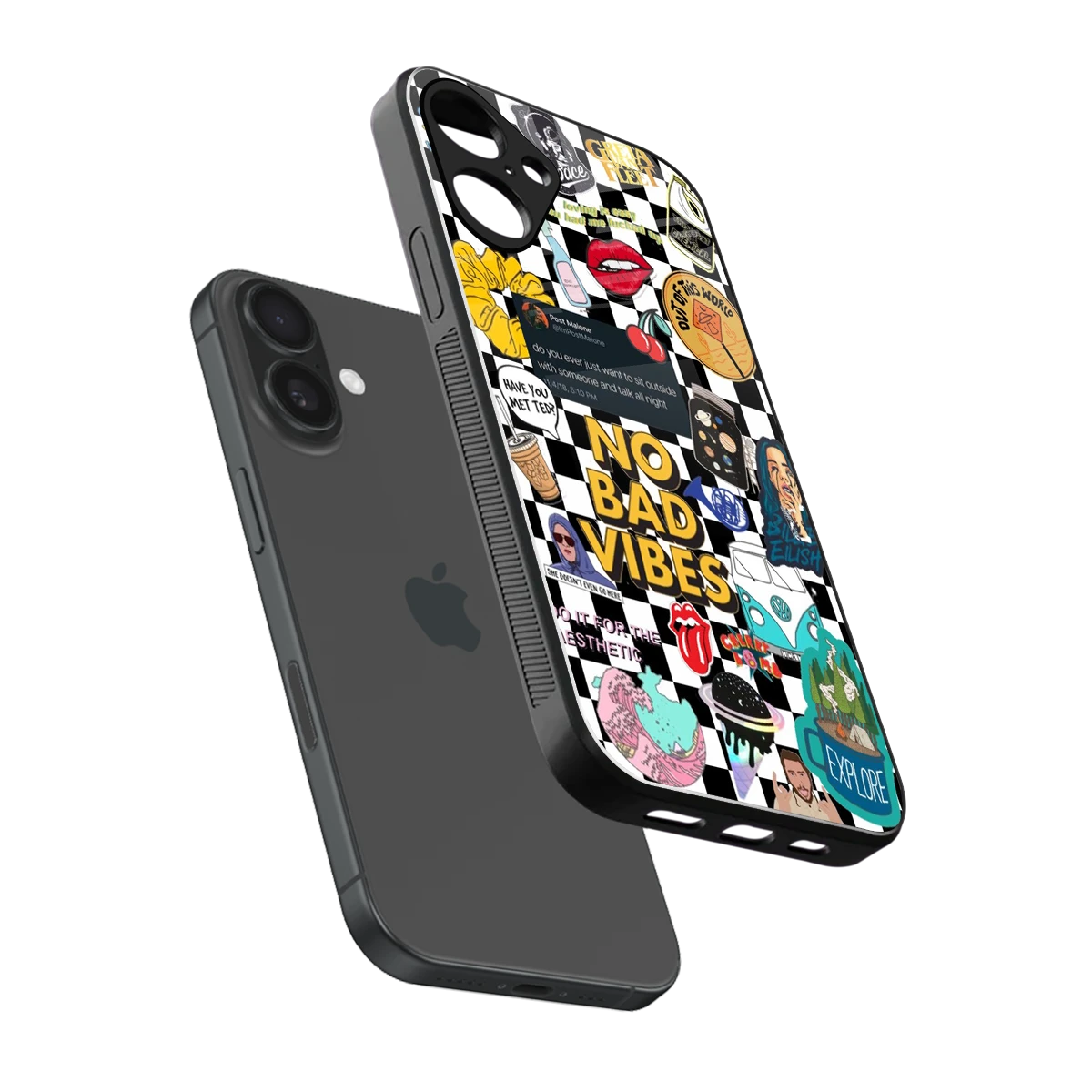 Mood Board sleek iphone 16 plus cover with tempered glass back and TPU edges