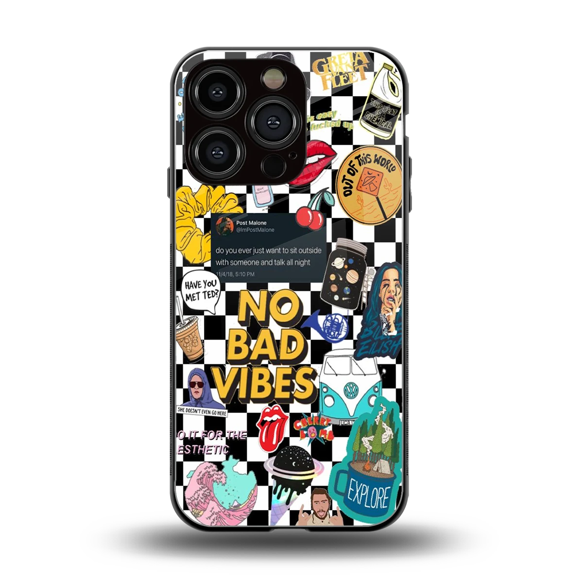 Mood Board back phone cover | glass case for iphone 16 pro