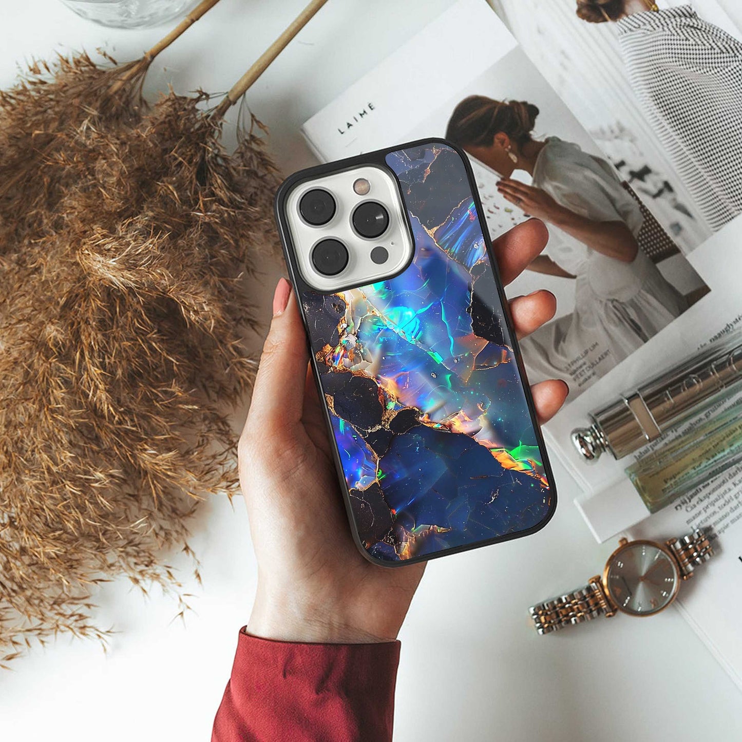 Mystic Marble Phone Case for Iphone 16 | Glass Case