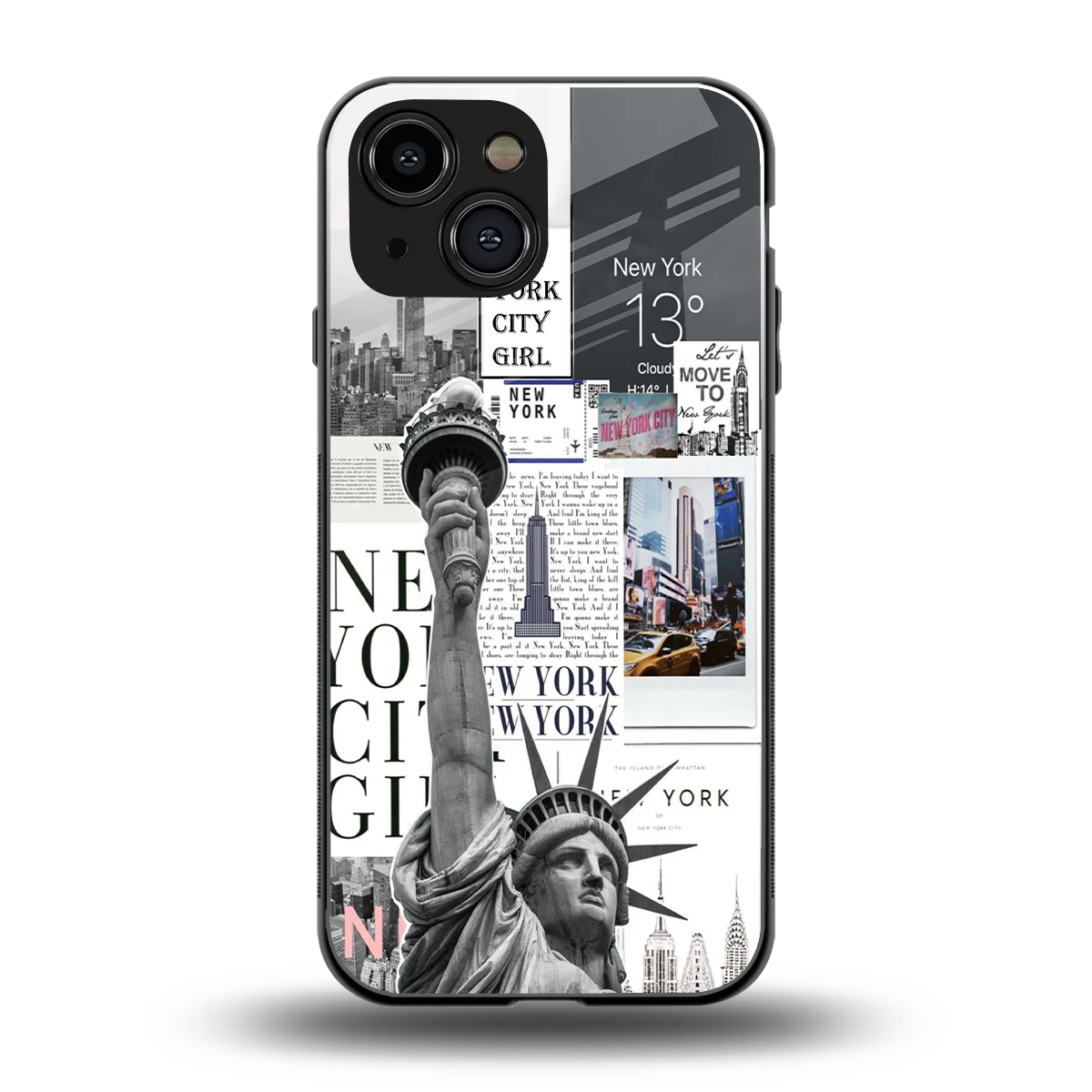 NY Dream back phone cover | glass case for iphone 13 mini