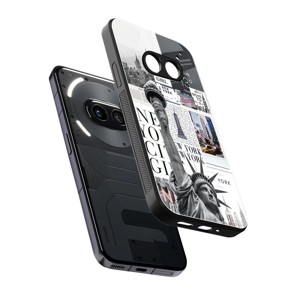 NY Dream sleek nothing phone 2a cover with tempered glass back and TPU edges