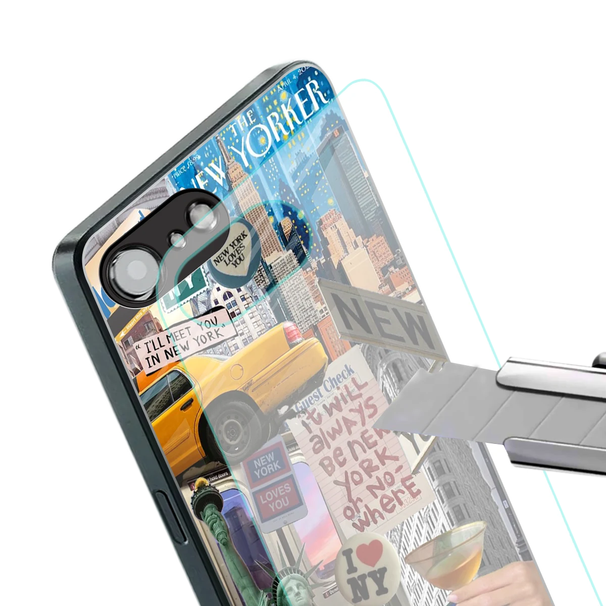 NY Forever stylish phone case for iphone 16e | glossy glass and slim fit