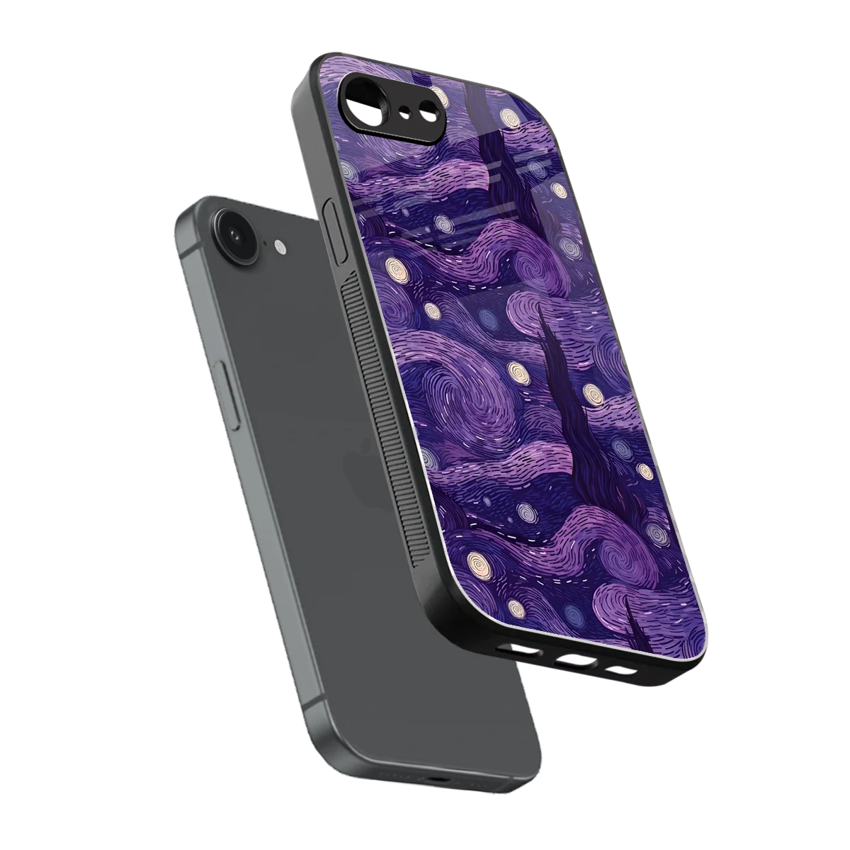 Nebula Galaxy sleek iphone 16e cover with tempered glass back and TPU edges