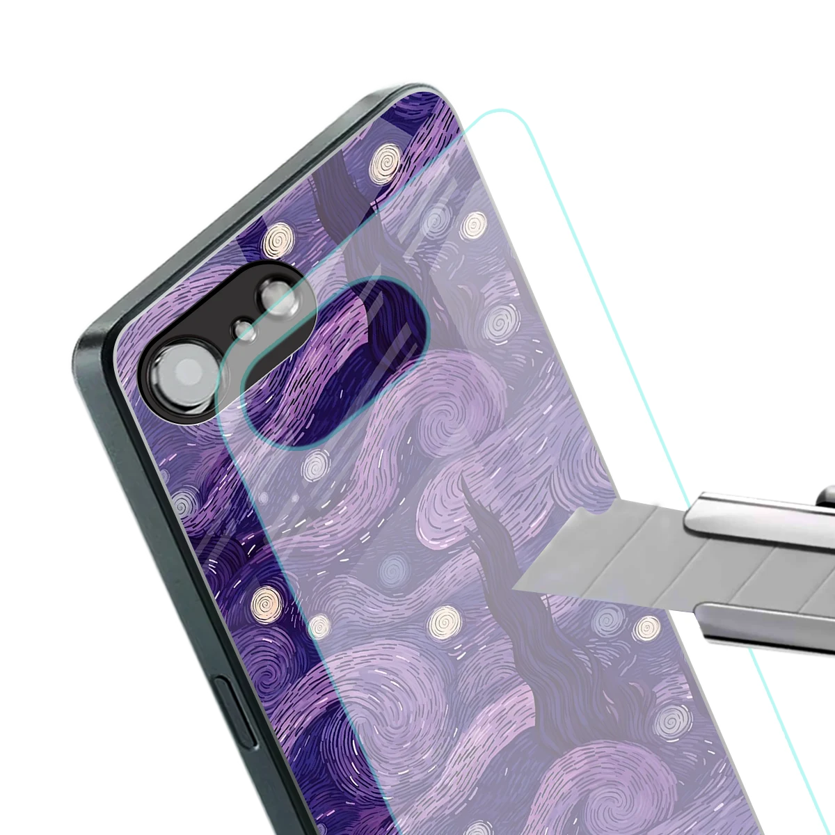 Nebula Galaxy stylish phone case for iphone 16e | glossy glass and slim fit