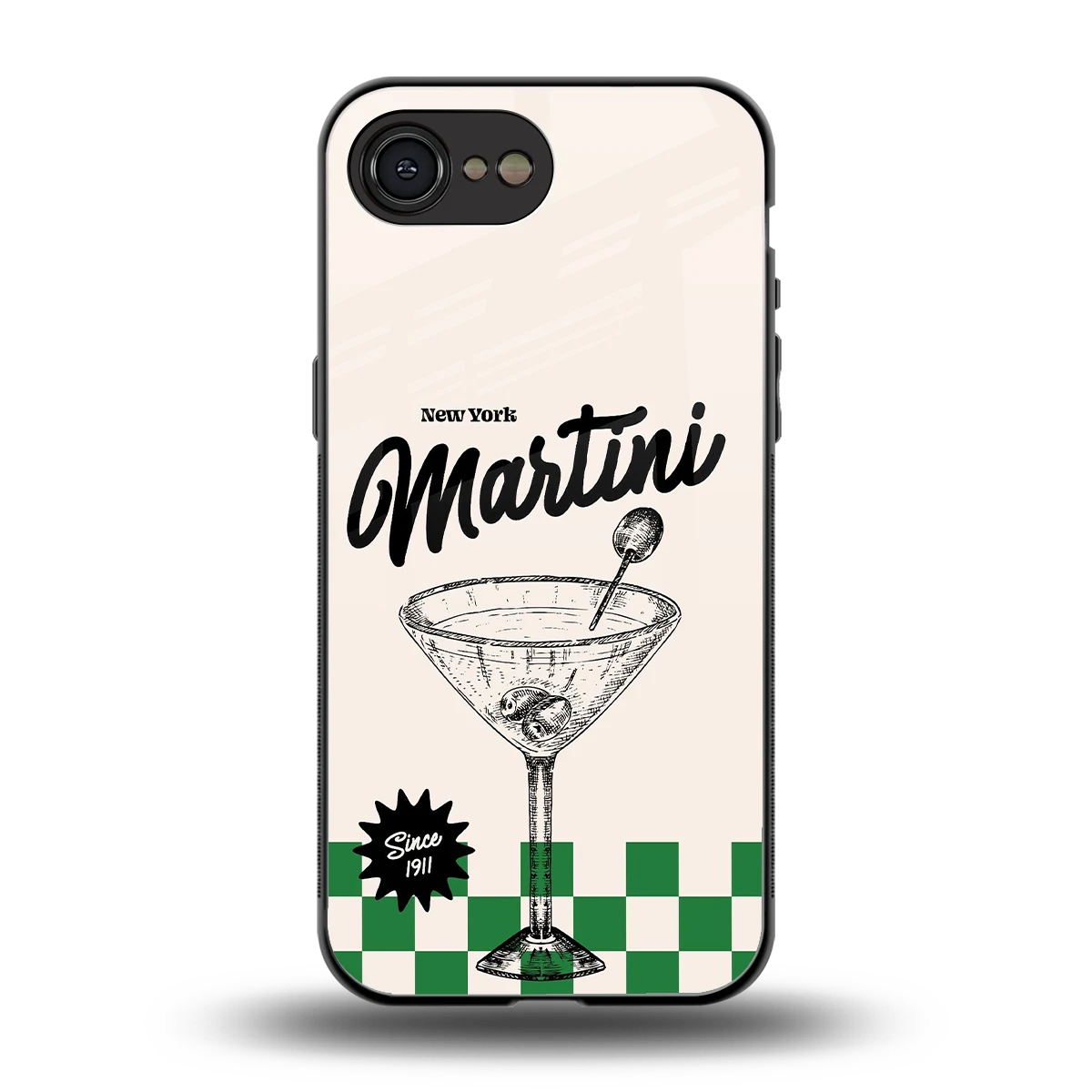 Newyork Martini back phone cover | glass case for iphone 16e